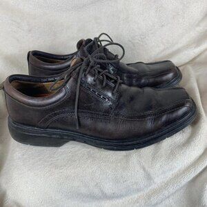 Clarks Unstructured Mens Size 9M Casual Ofords Dark Brown Leather Brogue 86094